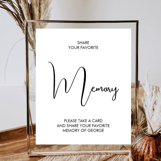 Poster Mémoire préférée Garde-mémoire Funérailles Moderne
