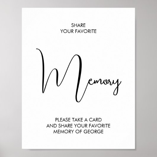 Poster Mémoire préférée Garde-mémoire Funérailles Moderne (Devant)