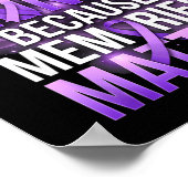 Poster Mémoires ruban violet mois de la sensibilisation à (Coin)