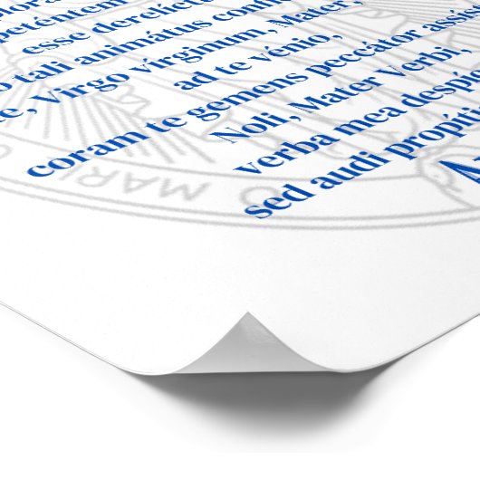 Poster Memorare (Médaille miraculeuse) Imprimer (Coin)