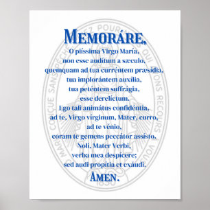 Poster Memorare (Médaille miraculeuse) Imprimer