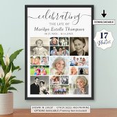 Poster Mémorial 17 Script de Collage de Photos Célébrant 