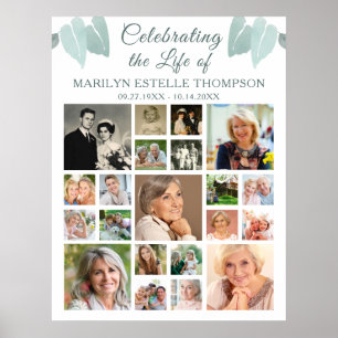 Poster Mémorial 21 Photo Collage Botanique Coeur Feuilles