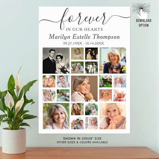 Poster Mémorial 21 Photo Collage Forever dans nos coeurs