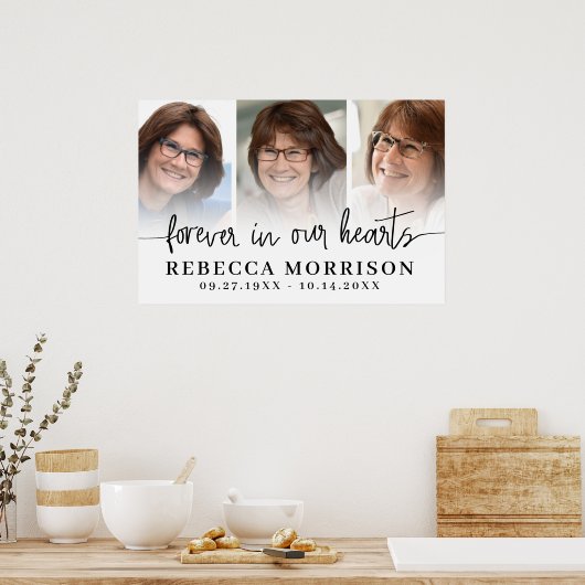 Poster Memorial 3 Photos Script Pour Toujours Dans Nos Co (Cuisine)