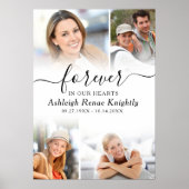 Poster Mémorial 4 Photos À jamais dans nos cœurs Script (Devant)