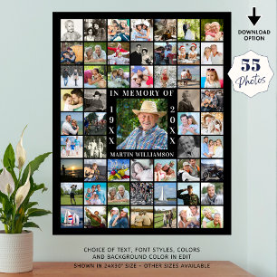 Poster Mémorial 55 Collage de photos En mémoire