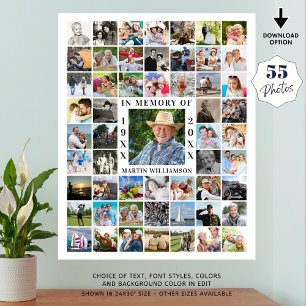 Poster Mémorial 55 Collage de photos en mémoire