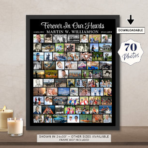 Poster Mémorial 70 Collage Photo Simple Personnalisé