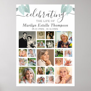 Poster Memorial Botanical Heart Feuilles 21 Photo Collage