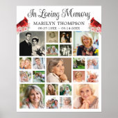 Poster Mémorial Cardinal Fleurs 21 Collage Photo (Devant)