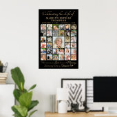 Poster Mémorial célébrant la citation de vie Photo Collag (Bureau à domicile)
