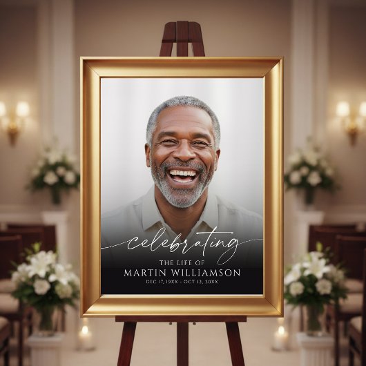 Poster Memorial Celebrating the Life of Photo Script