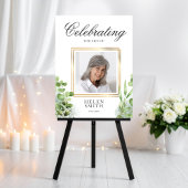 Poster Memorial Celebration of Life Elegant Greenery 