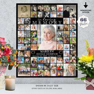 Poster Mémorial dans la mémoire d'amour 66 photo collage 