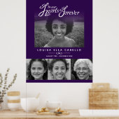 Poster Mémorial dans les coeurs photos funéraire violet b (Cuisine)