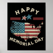 Poster Memorial Day American Flag Memorial Day 4 Jul (Devant)