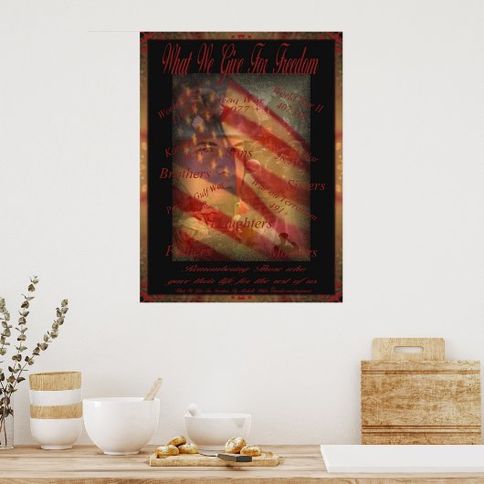 Poster Memorial Day Ce que nous donnons pour Freedom Post (Cuisine)