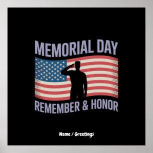 Poster Memorial Day (en anglais) Se souvenir et honorer l