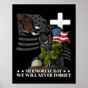 Poster Memorial Day ne nous oubliera jamais vétérans amou