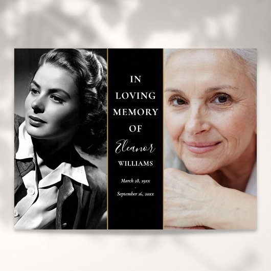 Poster Mémorial de 2 photos en souvenir éternel d'In Lovi