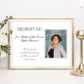 Poster Mémorial de chaise réservée à la mère du marié pou