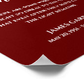 Poster Mémorial de citation White On Red The Light Remain (Coin)