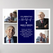 Poster Memorial de grille de photo moderne | Funérailles (Devant)