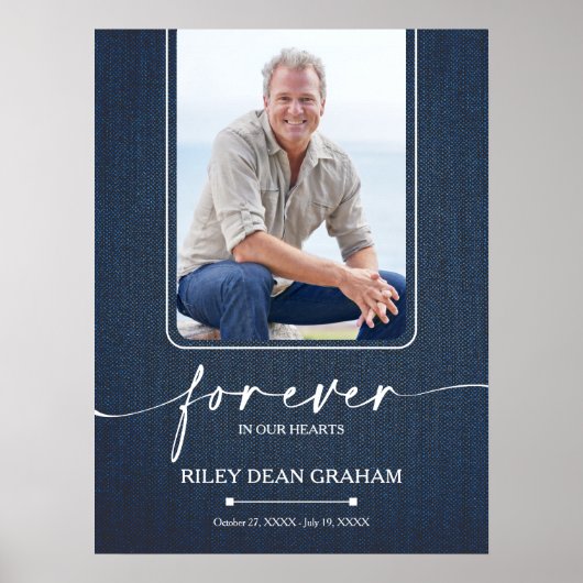 Poster Mémorial de la photo de simple funérailles (Devant)