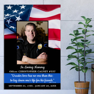 Poster Mémorial de la Police En Souvenir Affectueux Objet