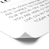 Poster Mémorial de mariage à jamais dans nos cœurs (Coin)