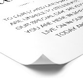 Poster Mémorial de mariage à jamais dans nos cœurs (Coin)