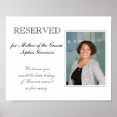 Poster Mémorial de mariage Chaise réservée à la mère du m (Devant)