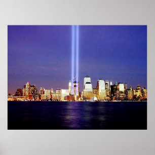 Poster Mémorial des lumières nocturnes de New York Skylin