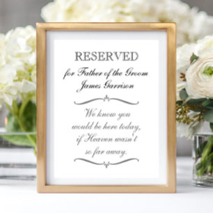 Poster Mémorial du Père du Marié Réservé Mariage