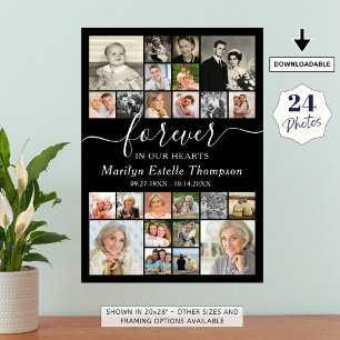 Poster Mémorial Élégant À jamais dans nos Cœurs 24 Photo