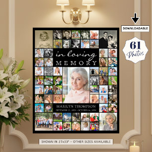 Poster Mémorial EN MÉMOIRE AFFECTUEUSE 61 Collage photo N