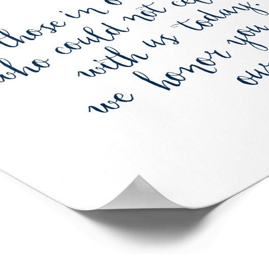 Poster Mémorial en souvenir affectueux, funérailles, Bleu (Coin)