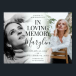 Poster Mémorial En Souvenir Affectueux Photo Avant & Aprè<br><div class="desc">Un poster commémoratif à afficher lors des funérailles, de la veillée ou du service commémoratif d'un être cher. Célébrez la vie d'un être cher avec ce poster 'En souvenir affectueux' avec une photo avant et après, présentant 2 photographies de votre proche (une lorsqu'il était plus jeune et l'autre lorsqu'il était...</div>