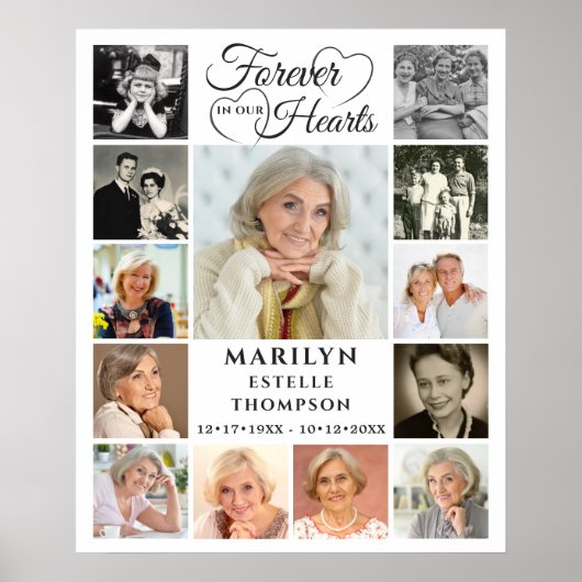 Poster Memorial Forever dans nos coeurs 13 Photo Collage (Devant)