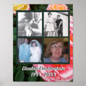 Poster Memorial Four Photos de Loved One sur Rose Photo (Devant)