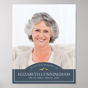 Poster Memorial Funeral Classic Birds Photo Remembrance