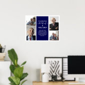 Poster Memorial moderne de grille de photos | Funérailles (Bureau à domicile)