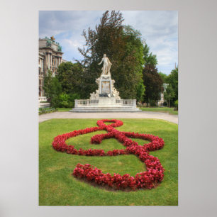 Poster Mémorial Mozart à Burggarten Vienne Autriche