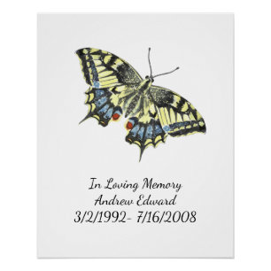 Poster Mémorial papillon personnalisé