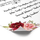 Poster Mémorial souvenir marsala mariage (Coin)