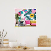 Poster Memphis Design Party in the Living Room (Cuisine)