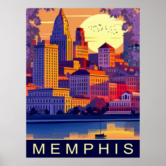 Poster Memphis, Mississippi River, Voyage (Devant)