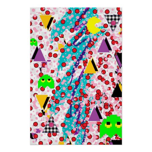 Poster Memphis Packer-Man Design (Devant)