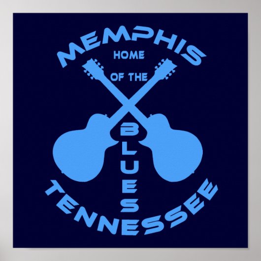 Poster Memphis, Tennessee Accueil du blues (Devant)